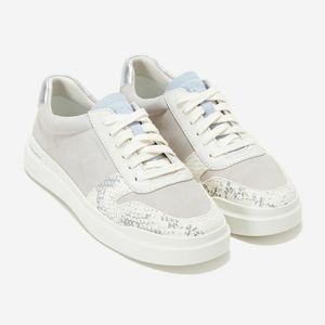 NWT Cole Haan Women's Leather Suede Court Sneaker, Gray/White, Sz 8
